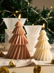 1 件折纸条纹圣诞树蜡烛硅胶模具 DIY 手工圣诞装饰 UV 环氧树脂饰品制作注塑模具 - 白色 - 查看 9