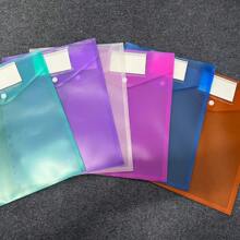 1入組塑膠信封打孔透明文件夾，附按扣和標籤，相容於 2/3/4 環活頁夾 - 白色 - 查看 1