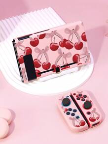 1 Pc Cherry, Pink Bow Pattern Protective Case/Game Card Box/Card Slot Base/Dust Cover Compatible With Switch2(2025)/Switch OLED/NS/Lite Console, Compatible With Detachable Left And Right Joycon Grip, Compatible With Switch Player As Best Gift - Multicolor - View 13