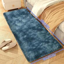 1pc Rectangular Soft Plush Floor Mat Bedroom Furry Carpet, Home Living Room Thick Long Pile Non-Slip Anti-Skid Rug - Blue Tie-dye - View 27