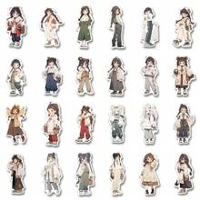 48 pièces Autocollants mode pour filles pour la saison d'automne, autocollants PVC imperméables et réutilisables, décoratifs pour planche à roulettes, cahier, bouteille d'eau, réfrigérateur