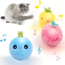 Juguete de peluche interactivo con pelota para gatos - Juguete de entrenamiento divertido con sonido chirriante para mascotas