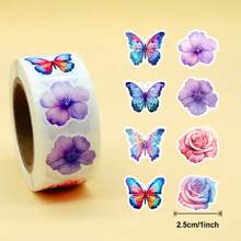 1500pcs Butterfly Flower Handbag Stickers DIY Luggage Notebook Flower Stickers Envelope Sealing Stickers Back To School - Multicolor - View 7