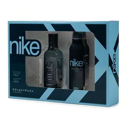 NIKE - Night Mode, Colônia Masculina, 100 ml, 150 ml, Conjunto Presente de 2 peças, Perfume em Spray, Eau de Toilette Natural e Masculino, Aroma Frutado Amadeirado, Fragrância Fresca, Doce e Duradoura - ✅ Entrega 24/72h