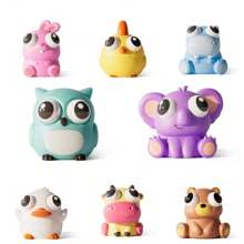 1 pieza Juguete estrés apretable con ojos saltones y divertidos, juguete portátil de animales de dibujos animados con ojos 3D saltando, regalo novedoso para niños y adultos - Multicolor - Ver 7