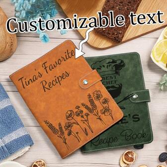 Personalized Recipe Book, 6 Custom Cover Designs, Custom Leather Family Recipe Book Recipe Journal, Blank Recipe Book To Write On, Handmade Gift For Mom, Dad, Christmas, Birthday, Husband, Wife Back To School Multi-Functional,Ornamental,Engraved Colorful,Vintage,Contracted Green Custom,Unique,Customized Personalized Wedding Gifts,Personalized Gifts For Women/Men,Personalized Notepads Ideal Gifts For Him Her,Boyfriend,Girlfriend,Family,Friends,Children,Students,Clients,Workers For Anniversaries,For Birthdays,For Graduation,For Weddings,For School,For Business/Work/Office,Christmas Gift Supplies