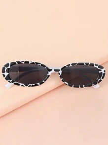 1pc European And American Style Black Frame Cow Print Fashion Glasses - Multicolor - View 4