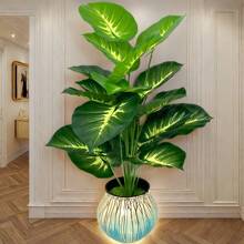 人造植物套装，适用于室内/室外、办公室、家居、花园、婚礼装饰、万圣节、感恩节绿色植物装饰、春夏秋冬装饰、不含容器、情人节、礼物 - 綠色 - 查看 4