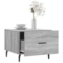 Stylish Grey Engineered Wood Coffee Table 50x50x40 Cm Modern Minimalist Design Laundry Baskets Back To School Travel Essentials Room Decor, Home Decor, Bedroom Decor Storage Organization And Storage - Grey - View 3
