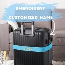 Personalised Luggage Strap 180cm X 5cm Suitcase Safe Luggage Belt With Your Name / Text