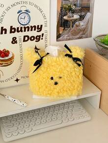 Cartoon Plush Puppy Tissue Box, Living Room Tabletop Decor, Bedroom Decor Accessory, Bathroom Tissue Box Decor (The Actual Product May Have Minor Defects As Shown In The Image.)