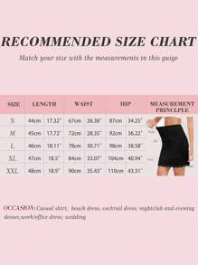 1pc Simple And Comfortable Lace Splicing Anti-Exposure And Anti-Transparent Women's Bottom Lining Skirt - Black - View 7