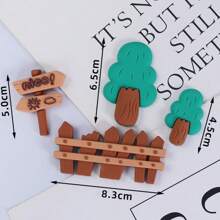 1/4 件可爱动物、栅栏、树蛋糕装饰烘焙配件，创意 DIY 装饰适用于生日派对、节日庆典、丰收节