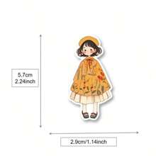 48 pièces Autocollants mode pour filles pour la saison d'automne, autocollants PVC imperméables et réutilisables, décoratifs pour planche à roulettes, cahier, bouteille d'eau, réfrigérateur