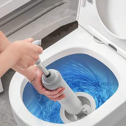 1pc Toilet Drain Clog Remover, High Pressure Toilet Drain Cleaner, Plunger Pump Toilet Unclogger, Household Essential