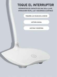 1 Pieza Lámpara Led De Escritorio Ajustable Recargable Por Usb , Para Lectura - Blanco - Ver 11