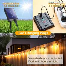 G40 Solar String Lights, Outdoor Patio Rope Lights, LED Fairy Lights, Suitable For Garden Party, Yard, Wedding, Street, Patio Decor - Warm Light - View 2