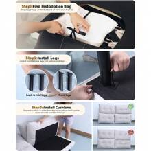 Futon Sofa Bed, 71" Comfy Loveseat Sleeper With Adjustable Backrest Armrest, Thick Padded Cushion, Small 2 Seater Futon Couch For Living Room Bedroom (Cream White) - 乳白色 - 查看 6