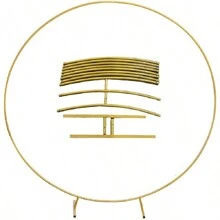 1pc Oversized Diameter 200cm/79inch Wedding Ceremony Queue Background Metal Ring Balloon Arch Stand, Wedding Decoration Prop, Party Festival Outdoor Arrangement Circular Arch - Gold - View 8