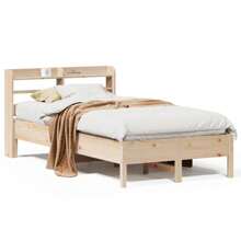 Solid Pine Bed Frame 100x200 Cm Durable Design No Mattress Included - Brown - View 2