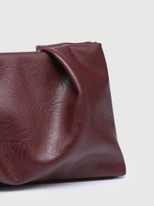 Túi xách vuông dành cho nữ, màu đỏ tía, thiết kế xếp ly hình đám mây, dung tích lớn, thời trang, thích hợp cho du lịch và mua sắm. - Màu Đỏ Sâu - Xem 5