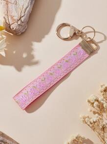 1pc Zinc Alloy Strap Keychain&Keyring, Women's Car Key Chain, Women's Beautiful Bag Pendant Keychain, Women's Fashion Strap Keychain&Keyring, Universal Keychain&Keyring, Women's Fashion Keychain (Slight Color Difference May Exist Due To Photography Lighting, Actual Item Prevails) - Pink - View 3