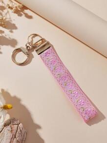 1pc Zinc Alloy Strap Keychain&Keyring, Women's Car Key Chain, Women's Beautiful Bag Pendant Keychain, Women's Fashion Strap Keychain&Keyring, Universal Keychain&Keyring, Women's Fashion Keychain (Slight Color Difference May Exist Due To Photography Lighting, Actual Item Prevails) - Pink - View 5