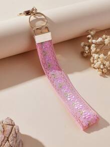 1pc Zinc Alloy Strap Keychain&Keyring, Women's Car Key Chain, Women's Beautiful Bag Pendant Keychain, Women's Fashion Strap Keychain&Keyring, Universal Keychain&Keyring, Women's Fashion Keychain (Slight Color Difference May Exist Due To Photography Lighting, Actual Item Prevails) - Pink - View 4