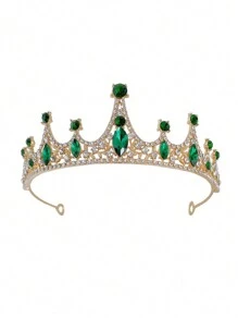 1 件女孩水晶手工公主头饰皇冠头饰，花童生日发饰 - 彩色 - 查看 12