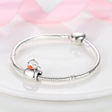 1Pc Animal Family Collection Elephant Penguin Polar Bear Whale Rabbits Duck Hedgehog Lovely Bead Charm Suitable For Bracelet Necklace Silver Color Beads For Diy Jewelry Making Gift For Girl