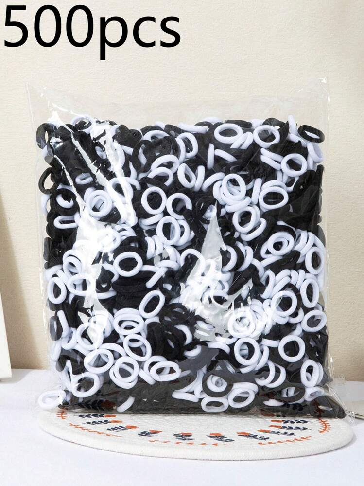 Fascia elastica per capelli per bambini e bambine, in pizzo tinta unita, con fiori, accessori per capelli (nero, taglia unica