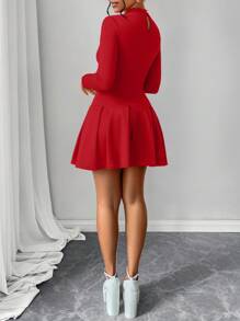 Amarilo 秋冬粉色镂空设计迷你连衣裙