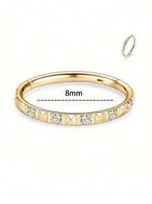 1pc Titanium Nose Rings Cubic Zirconia Septum Rings Hinged Seamless Piercing Rings For Nose Conch Septum Cartilage Helix Tragus Rook Daith Lobe Piercing Jewelry - G23 Titanium Septum Rings - View 13