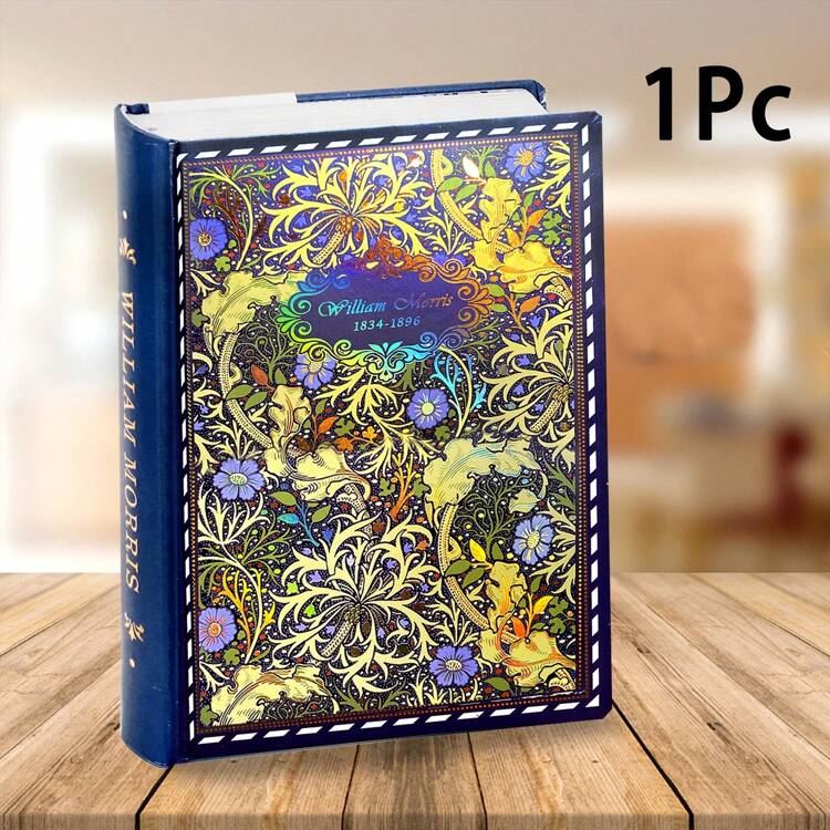 1pc,A5, Morris Art Hardcover Vintage Note Pads-256pages,Hand-Drawn Coloring Pages, Classic Design Color Pages Thick Book,Laser Foil Stamped Diary, Sticky Notes, Perfect Gift,Travel Diary,Back To School - Multicolor - View 14
