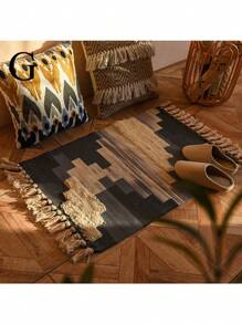 1PC Nordic Tassel Knit Rug Carpet Small Rug 60x90cm Bedroom Kitchen Rugs Living Room Washable Mat Boho Retro Home Decoration - Multicolor - View 3