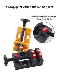 1pc Mini Fast Return Eight-Hole Table Clamp Walnut Clip Small Table Tiger Pliers Flat Pinch Bed Pliers Olive Bodhi Buddha Bead Clamp Cliper Useful Carving Jewelry Making Accessories