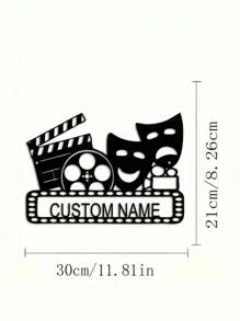 1 Custom Movie Night Metal Wall Art Logo Personalized Vintage Movie Iron Decoration Custom Home Theater Metal Signage The Perfect Gift For Movie Lovers Vintage Movie Popcorn Design Wall Hanging The Perfect Home Improvement Housewarming Gift For Movie Actors, Valentine's Day, Valentine's Day Decor Gifts Birthday Graduation