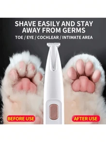 Professional Pet Grooming Scissors With LED Light -18mm Wide Blade, Battery/USB Power Supply, Rechargeable Lithium Polymer, Suitable For Dogs And Cats, Privacy And Private Parts Shaving Knife