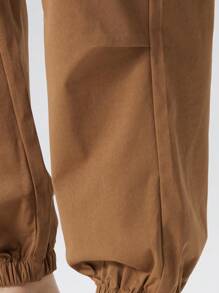Men's Drawstring Cargo Pants, Multi-Pocket Casual Work Trousers, American Style Straight Leg Streetwear