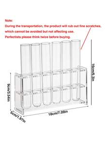 6pcs/Set Clear Acrylic Base Modern Hydroponic Test Tube Vases With Plastic Planters For Indoor Gardening, Transparent Minimalist Self-Watering Plant Propagation Stations, Air Purifying Home Office Desk Decor, Low-Maintenance Spring Season Display For Housewarming/Wedding Favors Gifts Birthday Graduation Home Decor Room Decor Flower Vase Glass Vase