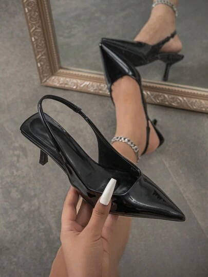 Fall/Winter 2025 Women's High Heel Pointed Toe Pumps, Fashion Stiletto Heel Slip-On Sandals,Kitten Heels,Elegant,Elegant