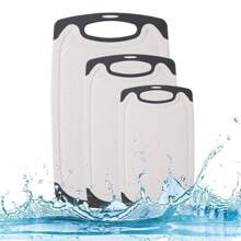 Set de 3 tocătoare din plastic - Tocător antiderapant, ușor de curățat pentru carne, fructe, legume - Bloc de măcelar, accesoriu esențial de bucătărie - Multicolor - Vizualizare 5