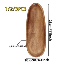 1/2/3 件木制梳妆台托盘，浴室托盘收纳盒，用于蜡烛、香水、皂液器、珠宝、钥匙、相思木化妆托盘，适合女性、复活节、返校礼物