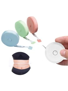 Vmingo Cinta Metrica Redonda Retráctil Cintura Cuerpo Costura 150cm - Blanco - Ver 2