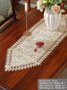 1pc 100% Polyester Lace Trim Embroidered Party/Wedding Table Runner - Multicolor - View 4