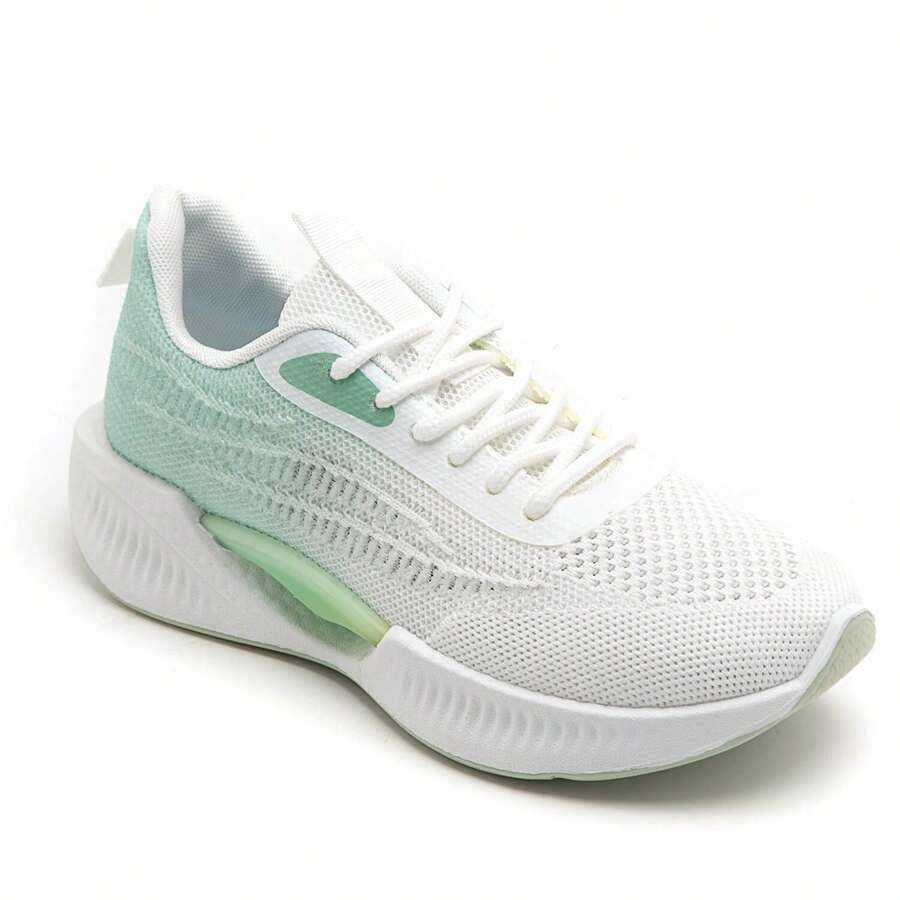Zapato deportivo ligero con suela acolchada y patrones en relieve - Verde - Ver 1
