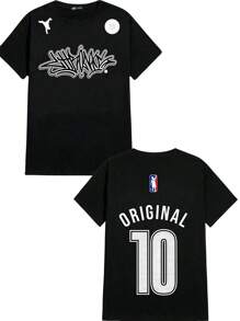 T-Shirt 10 Unisex 100% Cotton Streetwear New Release Shipping Various Colors!! PLUS SIZE - 黑色 - 查看 1