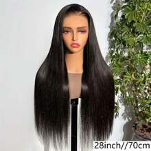360 Full Lace Front Wigs Human Hair Straight Pre Plucked With Baby Hair 250% Density Human Hair Wigs For Woman Natural Color Can Do Ponytail And Bun Christmas Gifts - Natural Black - Xem 6