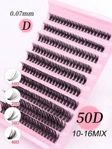 200PCS Individual Lash Clusters Large Capacity 10D 20D 30D 40D 50D D Curl 10-16mm DIY Lash Clusters Natural Look&Extra Thick&Wispy&Ultra Soft&Super Light Reusable Individual Segmented False Eyelashes Eyelash Extension Kit With Makeup Tools Beginner Use At Home Or For Daily Life&Wedding&Dating&Party&Music - D - View 2