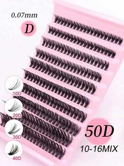 200PCS Individual Lash Clusters Large Capacity 10D 20D 30D 40D 50D D Curl 10-16mm DIY Lash Clusters Natural Look&Extra Thick&Wispy&Ultra Soft&Super Light Reusable Individual Segmented False Eyelashes Eyelash Extension Kit With Makeup Tools Beginner Use At Home Or For Daily Life&Wedding&Dating&Party&Music